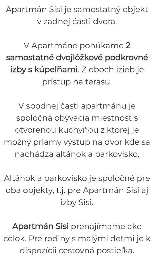 Apartman Sisi Hrabušice Exteriör bild